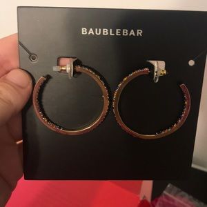 Bauble bar multi colored gold hoops